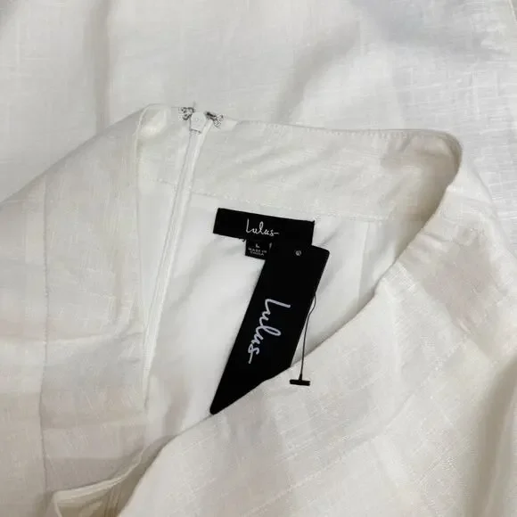 Lulu's White Midi Skirt with Front Slit - Picture 5 of 7